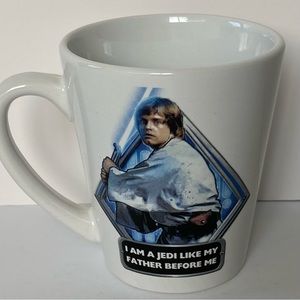 Vintage Star Wars Mug Luke Skywalker Ceramic Jedi White EUC Coffee Cup Tea